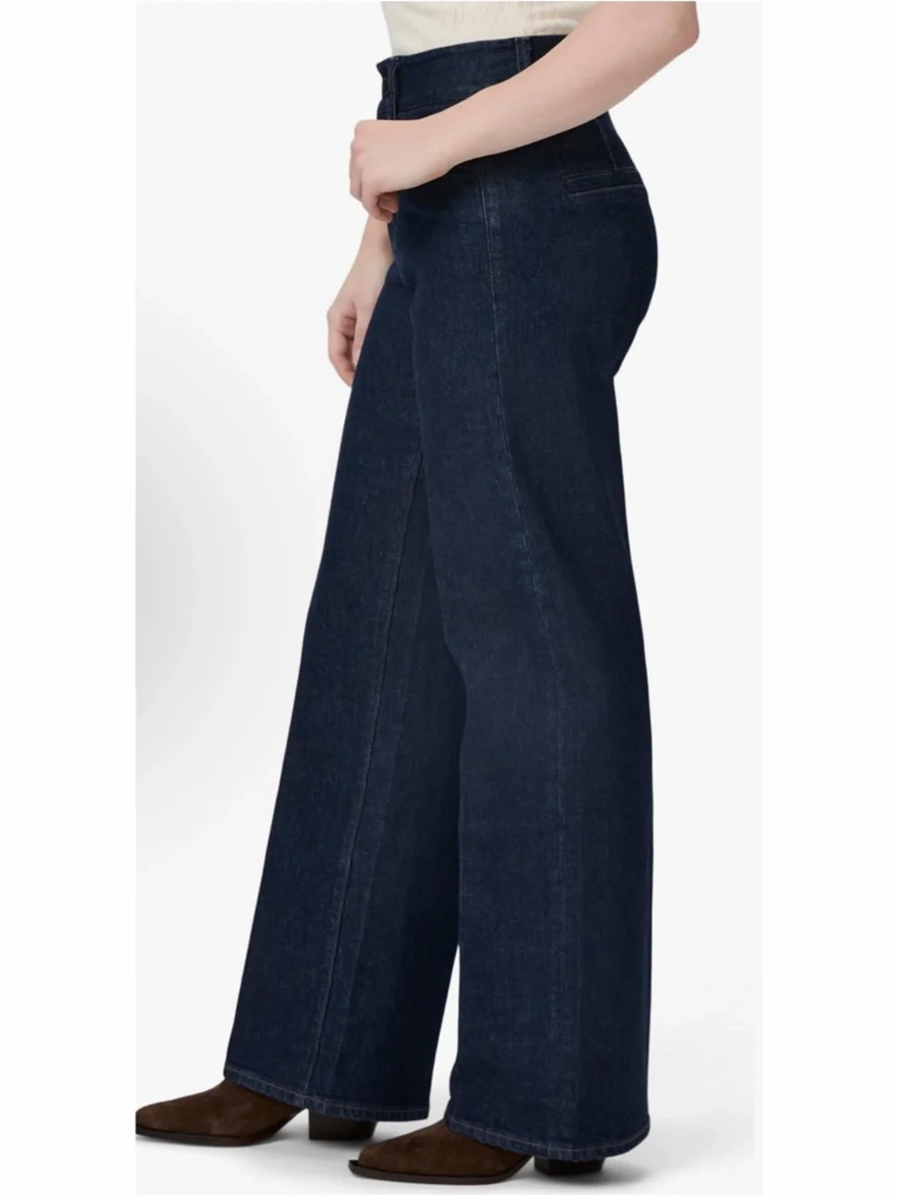 PAIGE Women's Wide Leg High Rise Trouser Jeans Sasha Edinburgh Dark Wash Sz 28